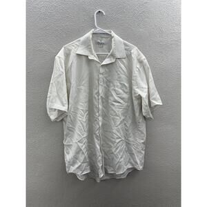 Enro Mens Shirt Size 17.5 Half Sleeve White Button Down Collared Stained
